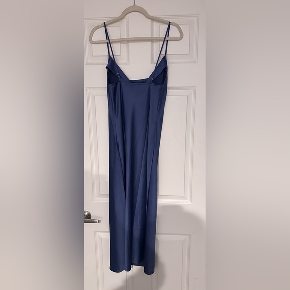 Carbon38 Blue Silky Bias Cut Slip Dress in Iris - Picture 7 of 8
